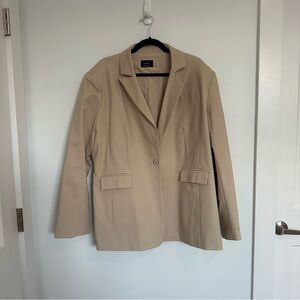 Vici Tan Single-Button Blazer with Flap Pockets